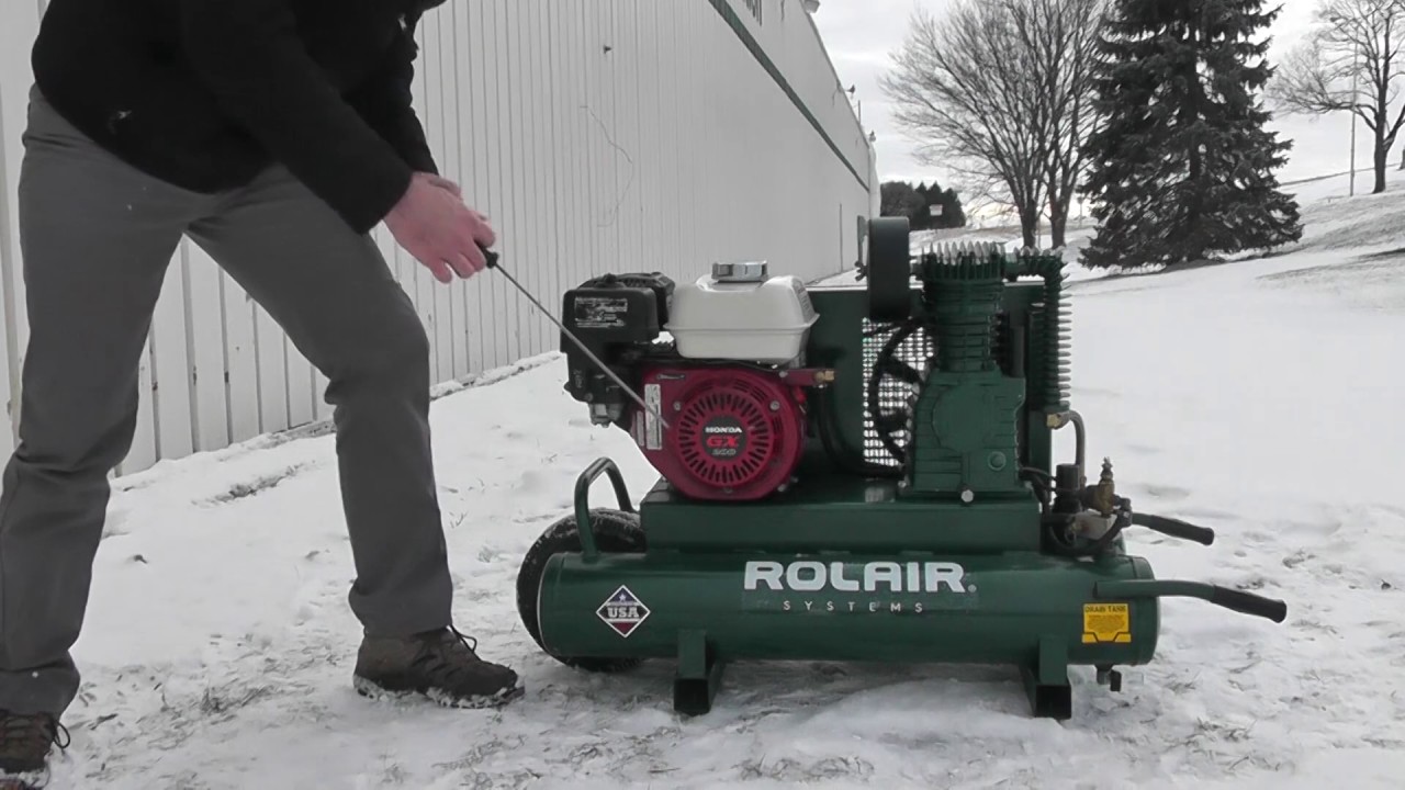Cold Weather Starting Procedure - Gas-Powered ROLAIR Air Compressors