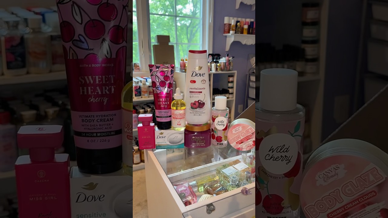cherry 🍒 #selfcare #fragrance #perfume #fyp  #perfumescents #shower #routine #showerroutine