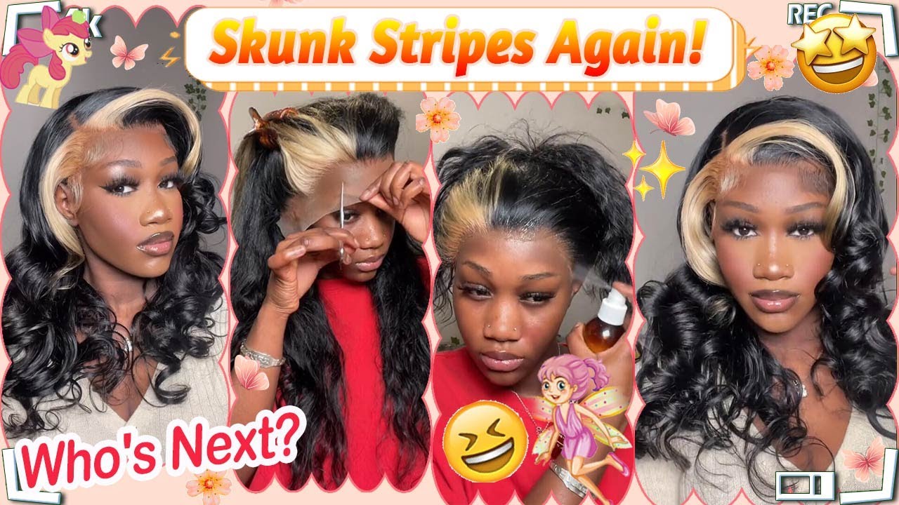 👏#Viral: Blonde Skunk Stripes Wig Install | #Trending Lace Front Wig #ULAHAIR Review