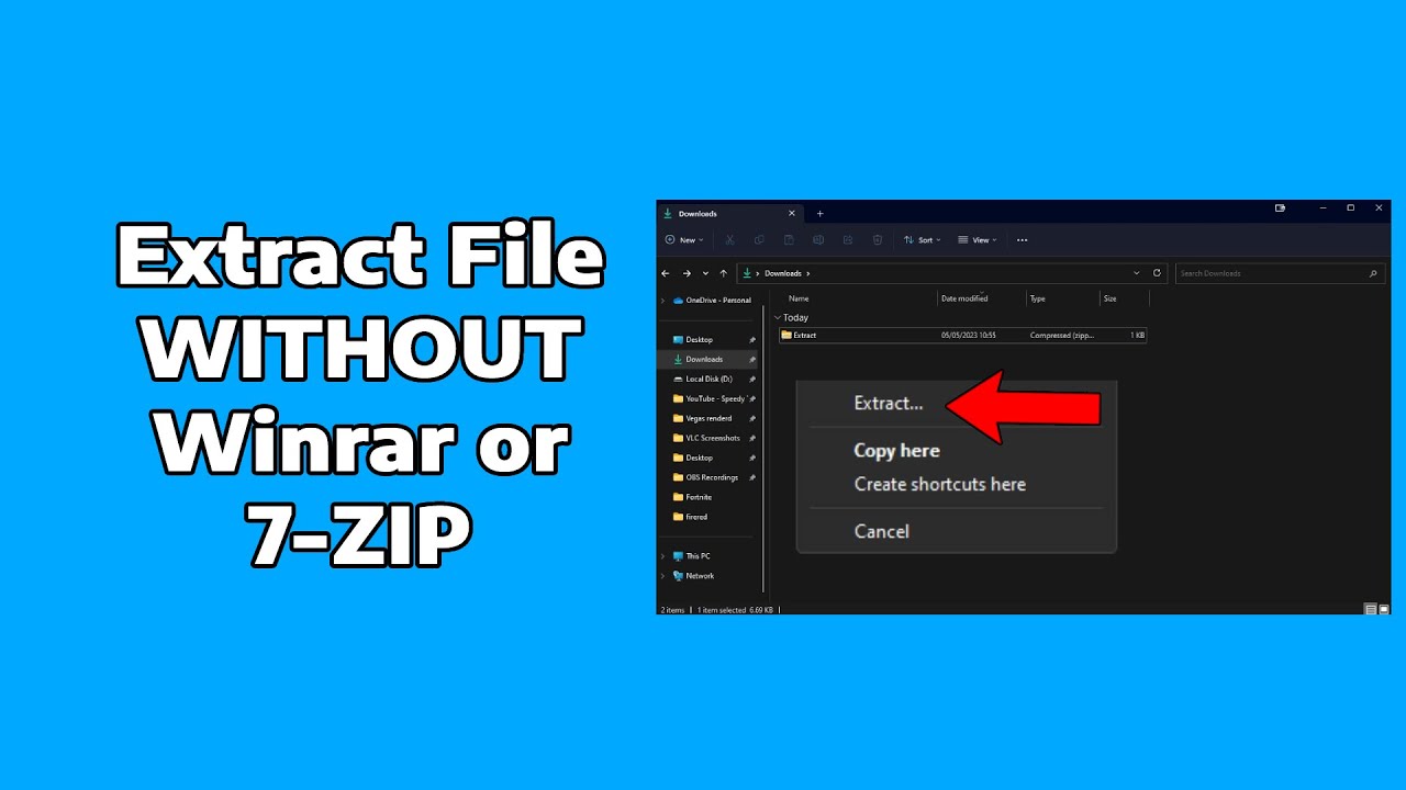 How To Extract WITHOUT Winrar or 7-Zip