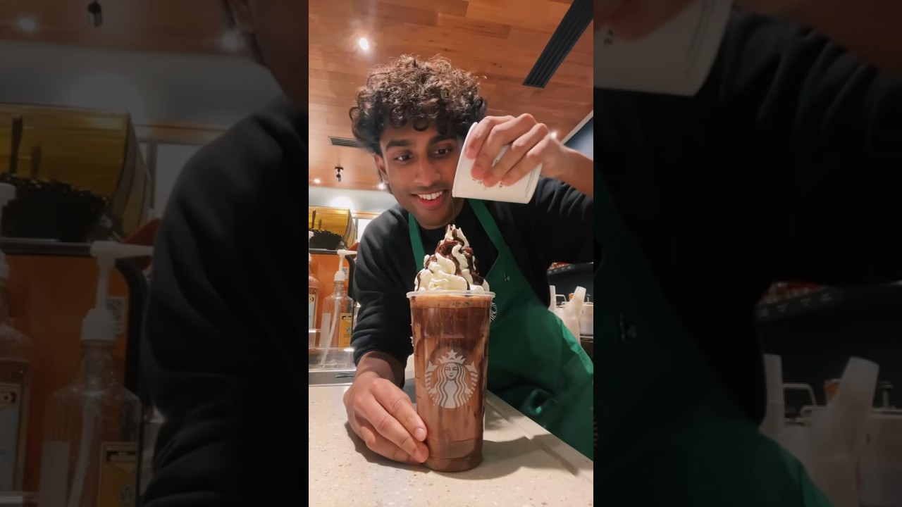 ICED Hot Chocolate at Starbucks for the Holidays?👀🧊 #starbucks #shorts