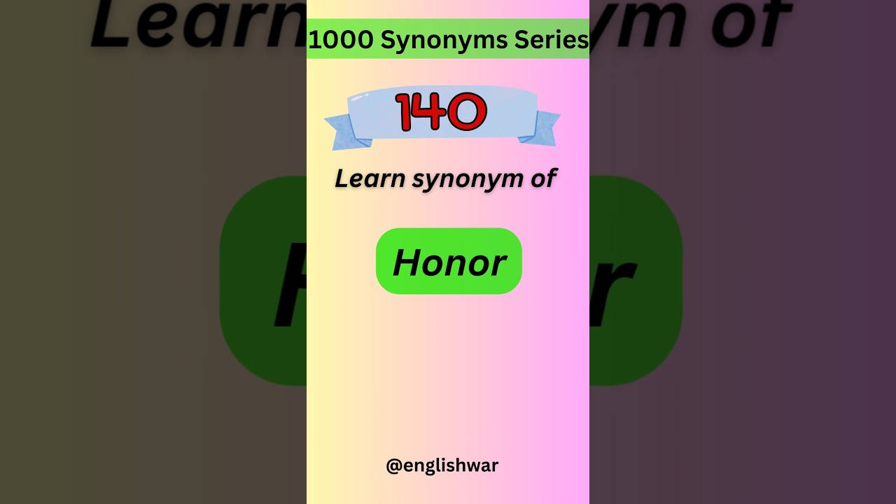 honor #synonyms