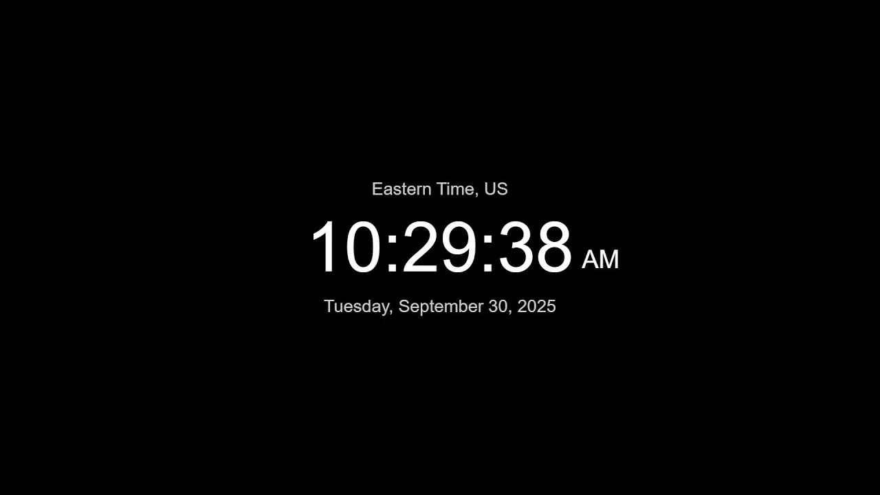 🔴 LIVE | Clock / Current time in Eastern, US / what time is it now