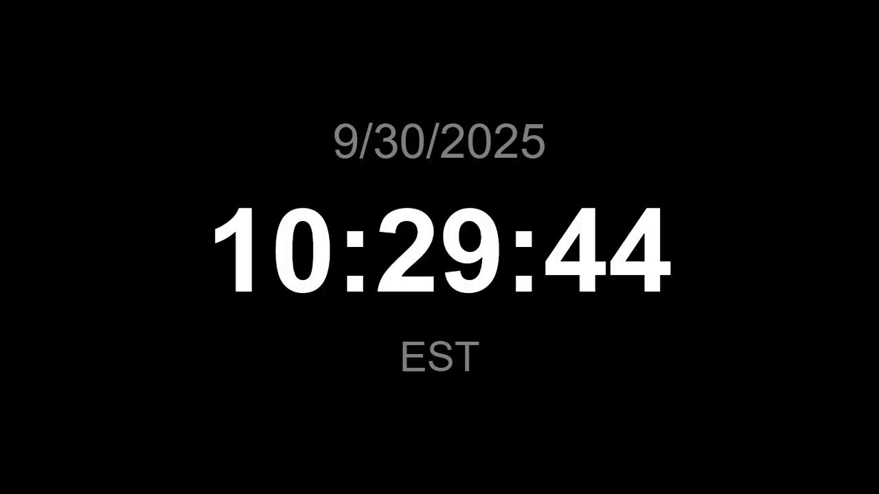 🔴 LIVE | Clock - EST (Current time)
