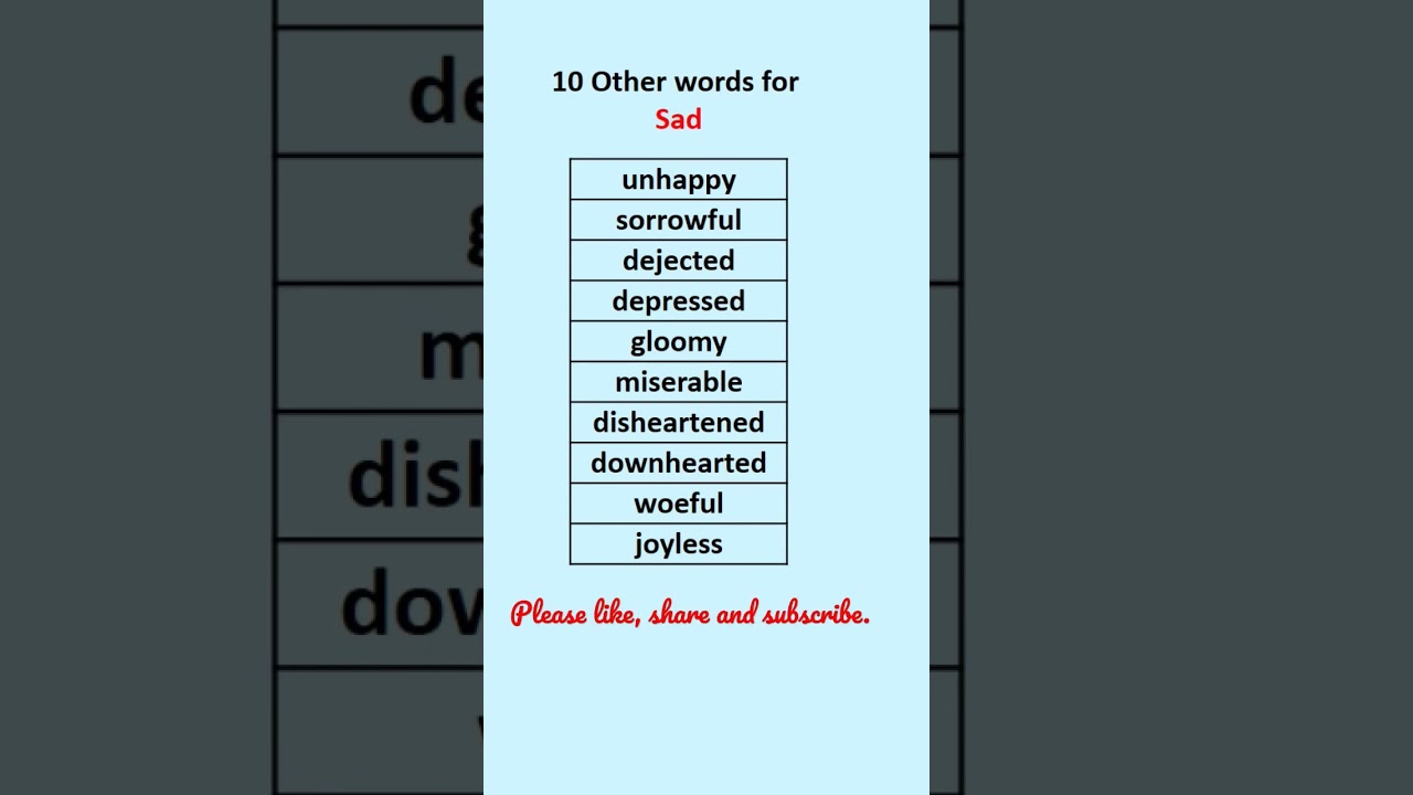 10 Other words for Sad #shorts #shortsfeed #ytshorts #vocabulary