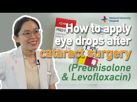 How to apply eye drops after cataract surgery (Prednisolone & Levofloxacin)