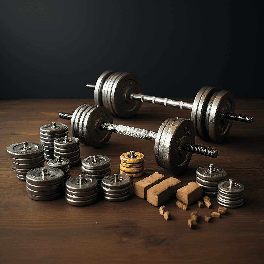set of dumbbells